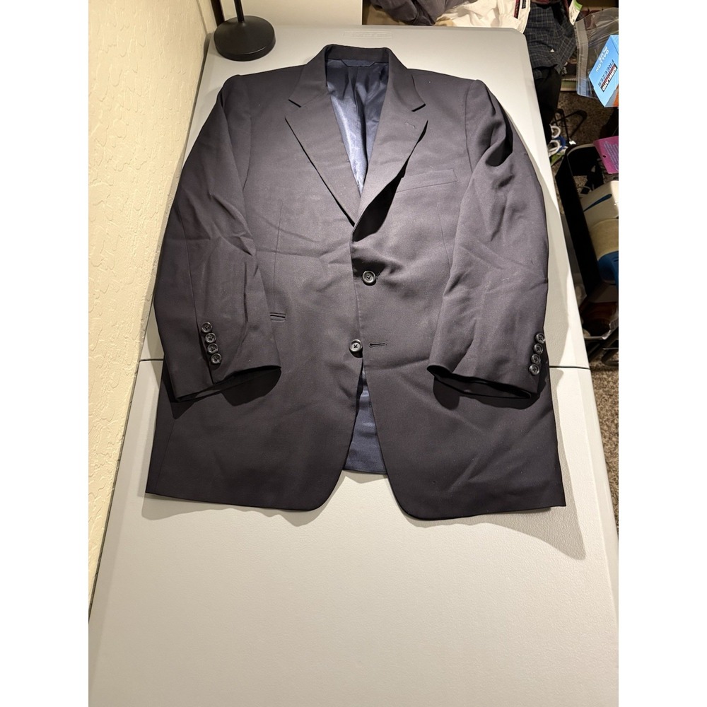 Burberry London Blazer‎ Black Wool Men's 42R Sport Coat Jacket 2 Button